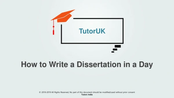 How to write a Dissertation in a day - Tutors UK