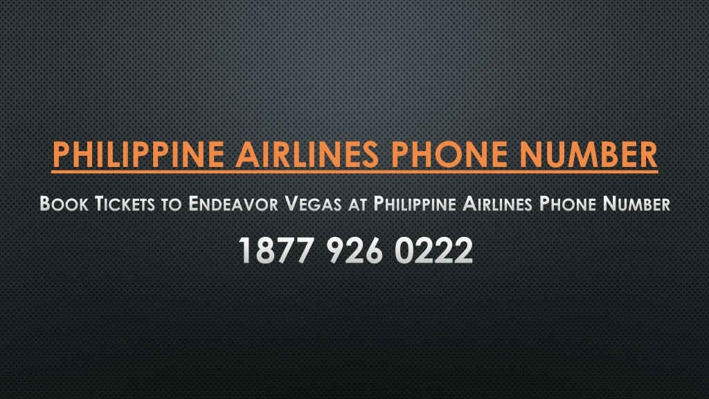 philippine airlines phone number