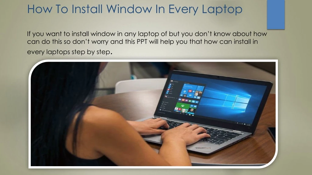 how to install window in e very laptop