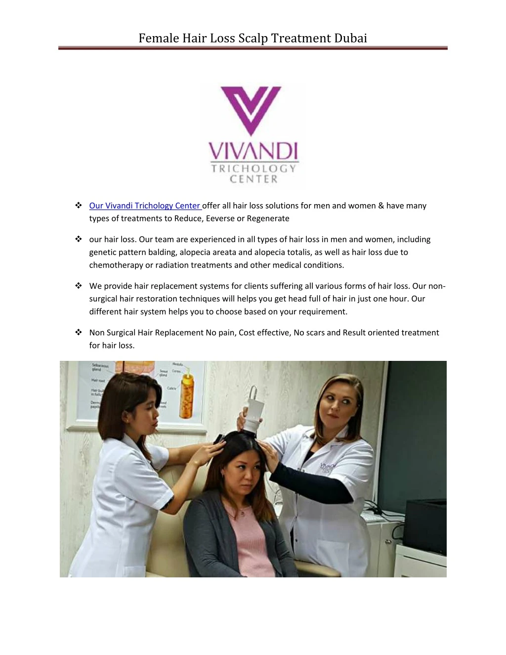 female hair loss scalp treatment dubai