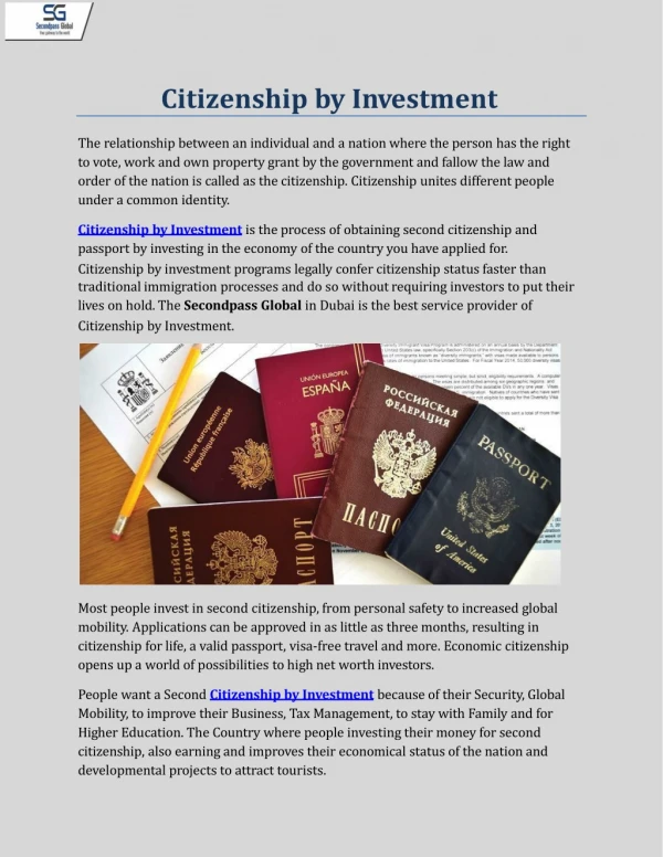 Citizenship by Investment
