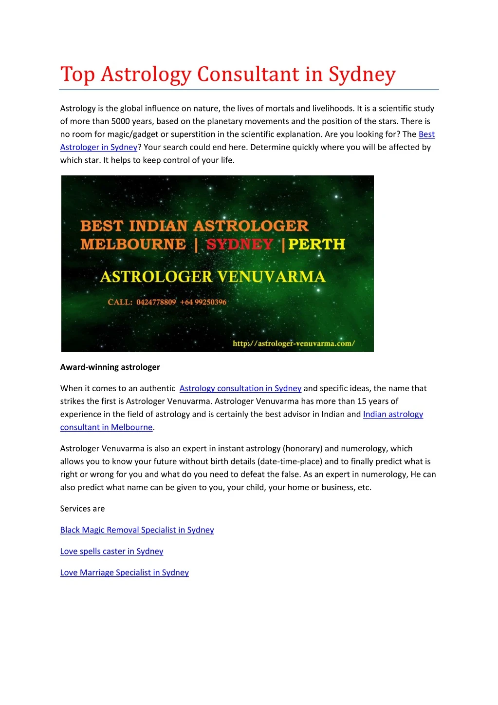 top astrology consultant in sydney
