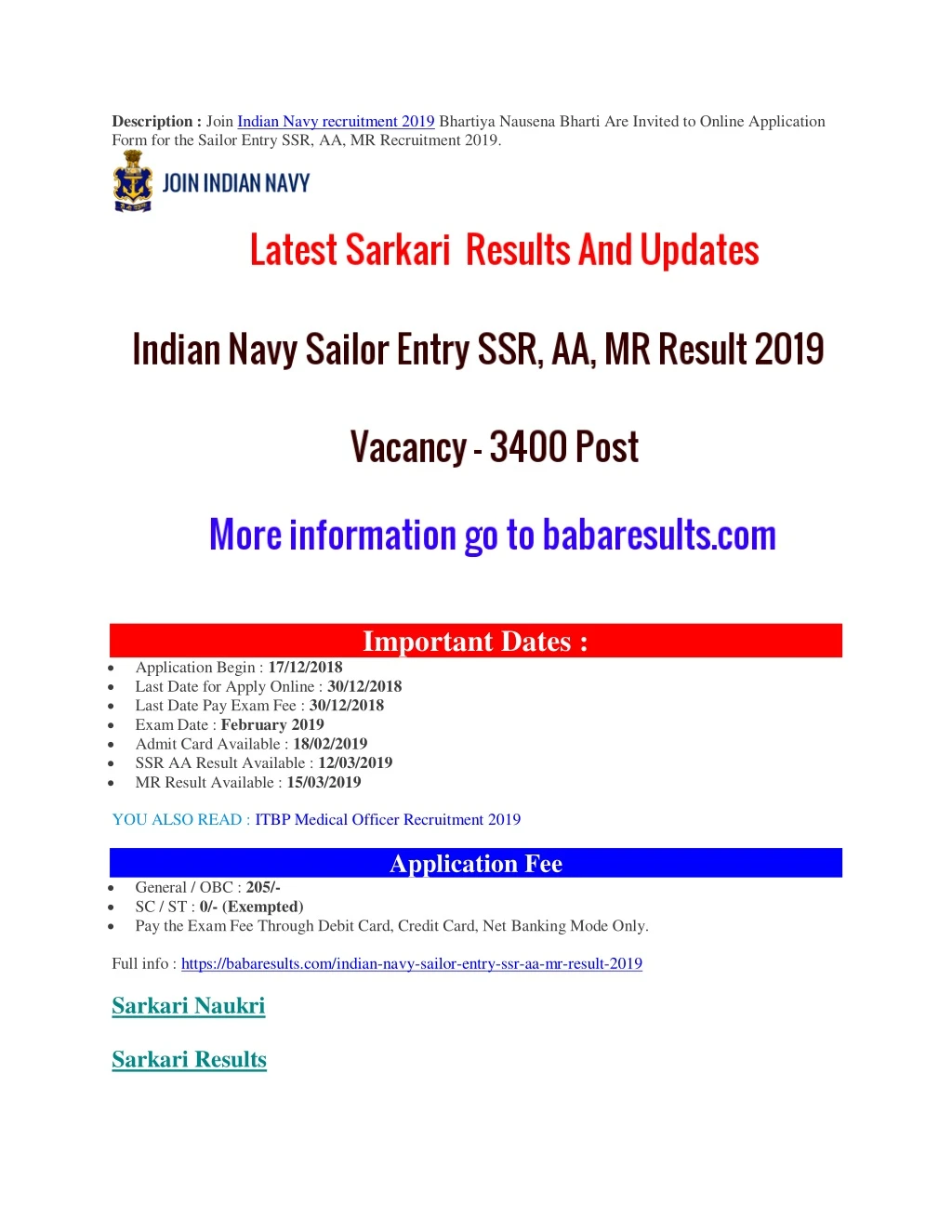 description join indian navy recruitment 2019