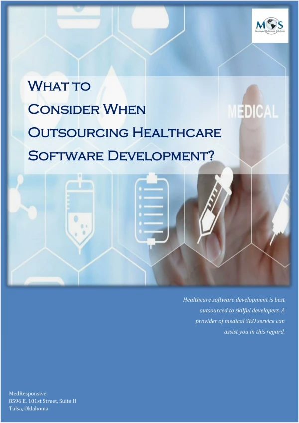 What to Consider when Outsourcing Healthcare Software Development