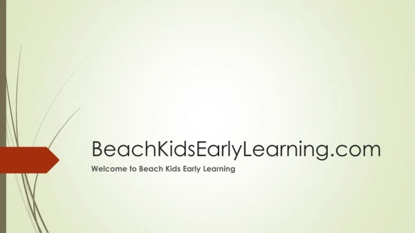 Kid's Learning - BeachKidsEarlyLearning