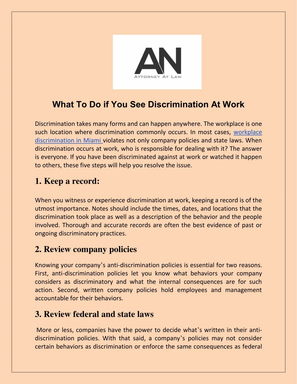 what to do if you see discrimination at work