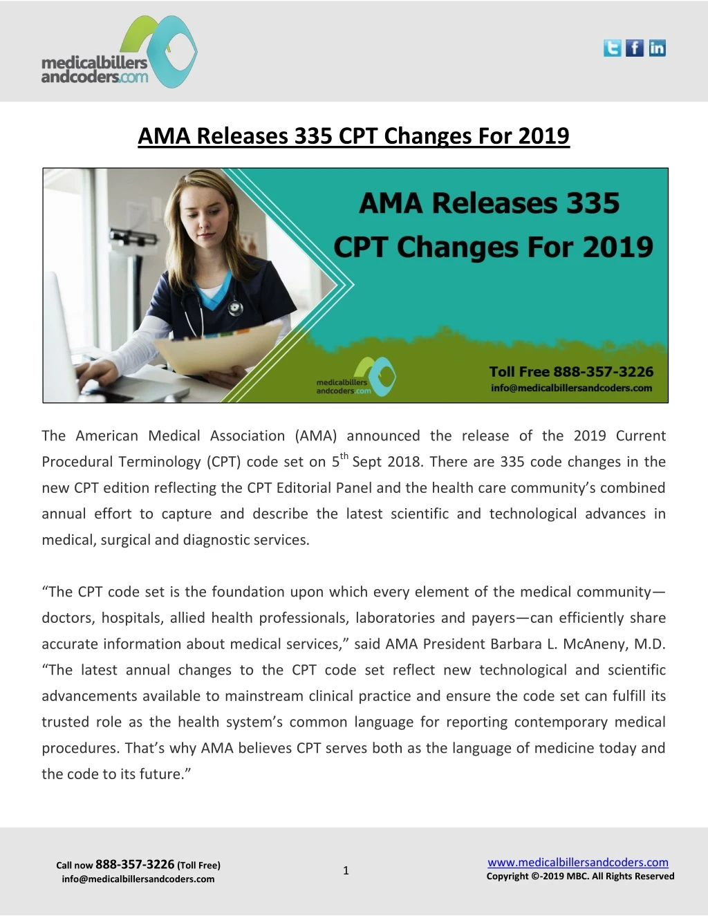 ama releases 335 cpt changes for 2019