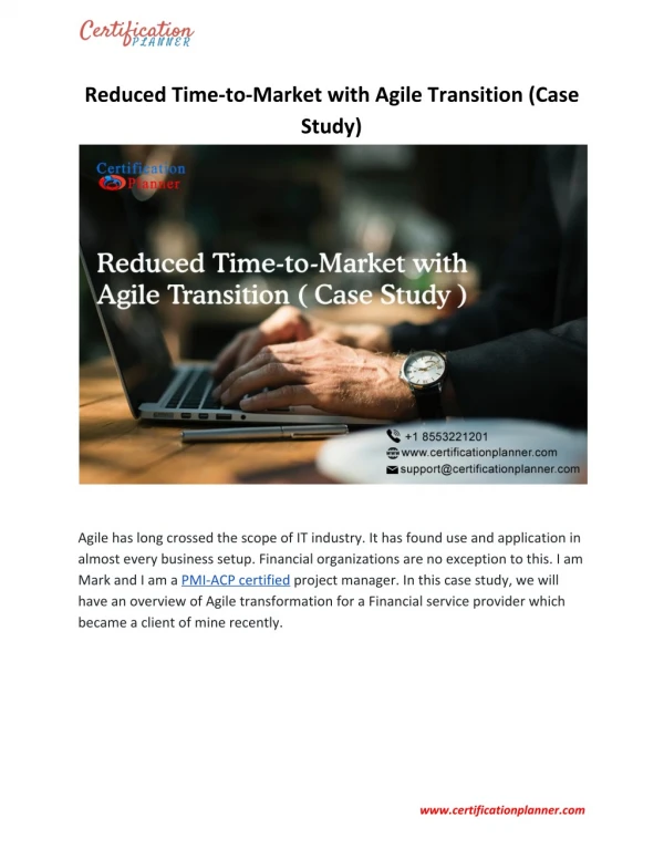 Reduced Time-to-Market with Agile Transition ( Case Study)