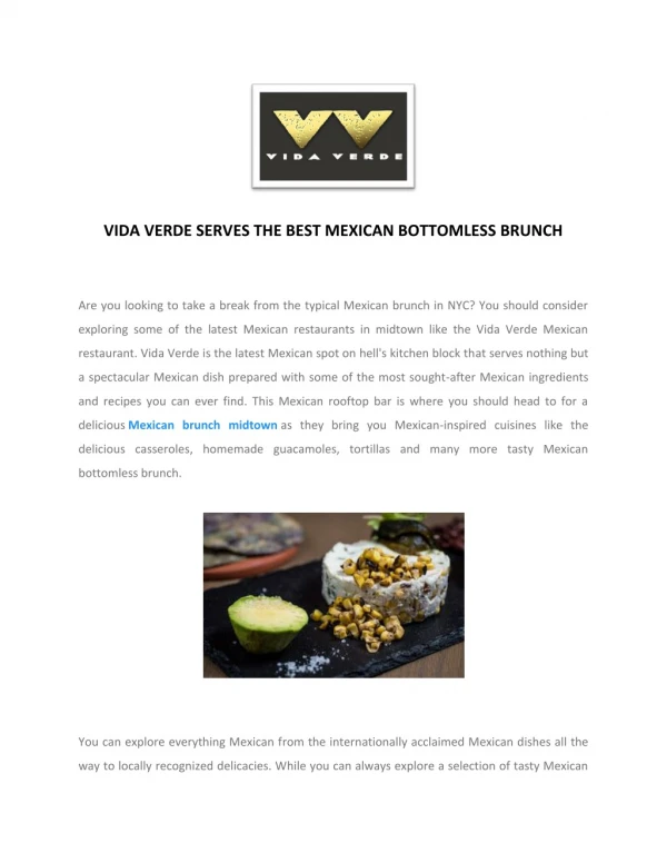 Vida Verde | Mexican Inspired Rooftop Cocktail Bar