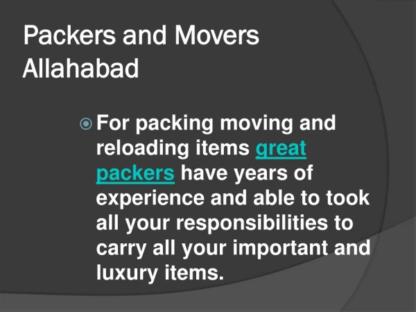 Packers and Movers Allahabad
