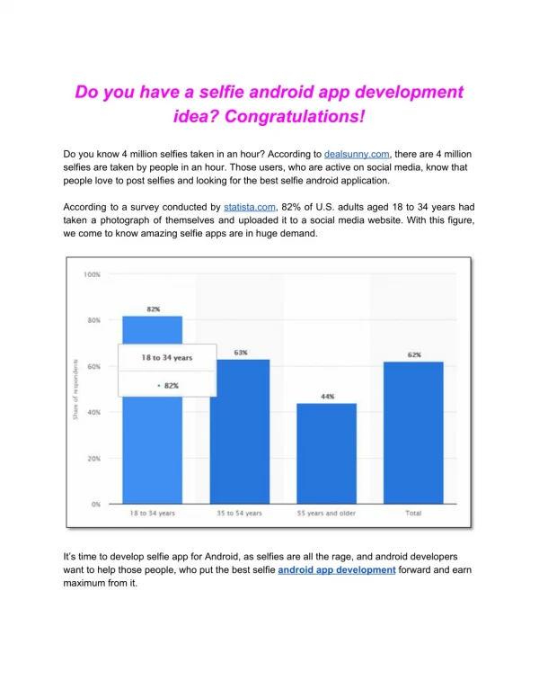 Do you have a selfie android app development idea? Congratulations!