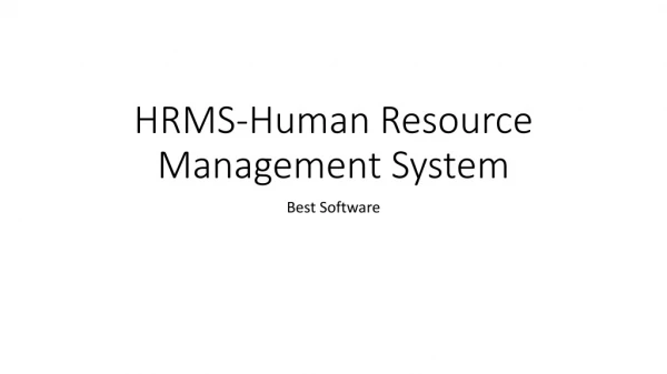 HRMS-Human Resource Management System