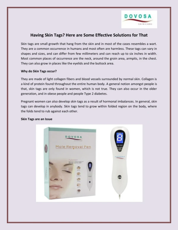 Having Skin Tags? Here are Some Effective Solutions for That