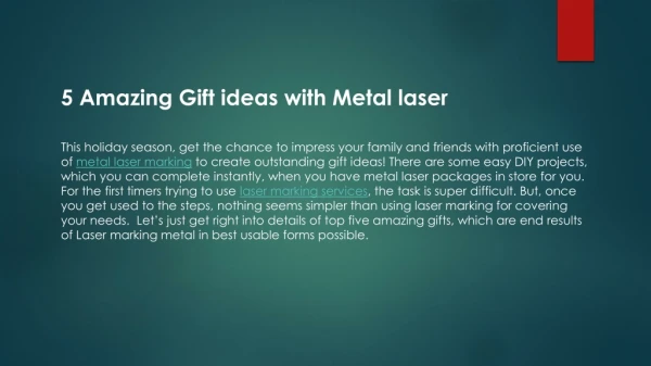 5 Amazing Gift ideas with Metal laser
