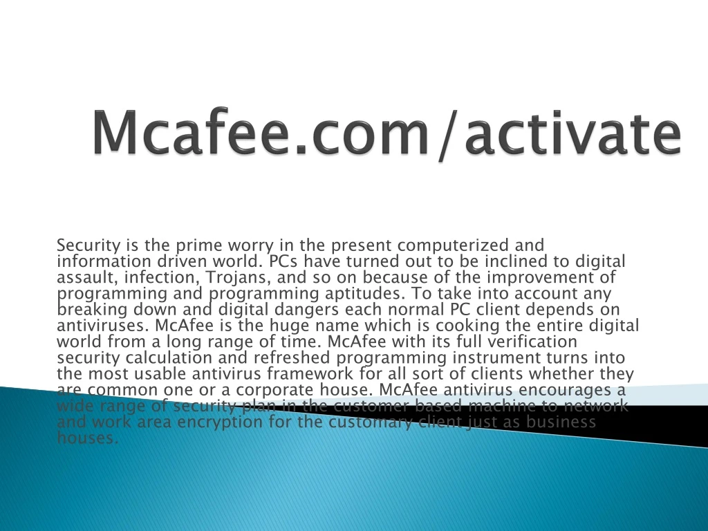 mcafee com activate