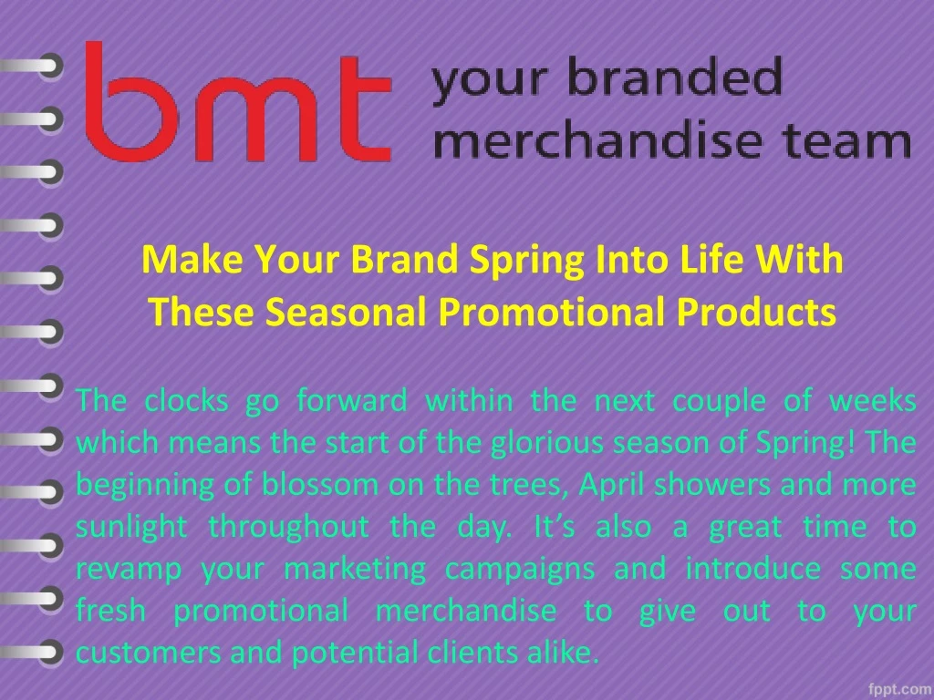 make your brand spring into life with these seasonal promotional products