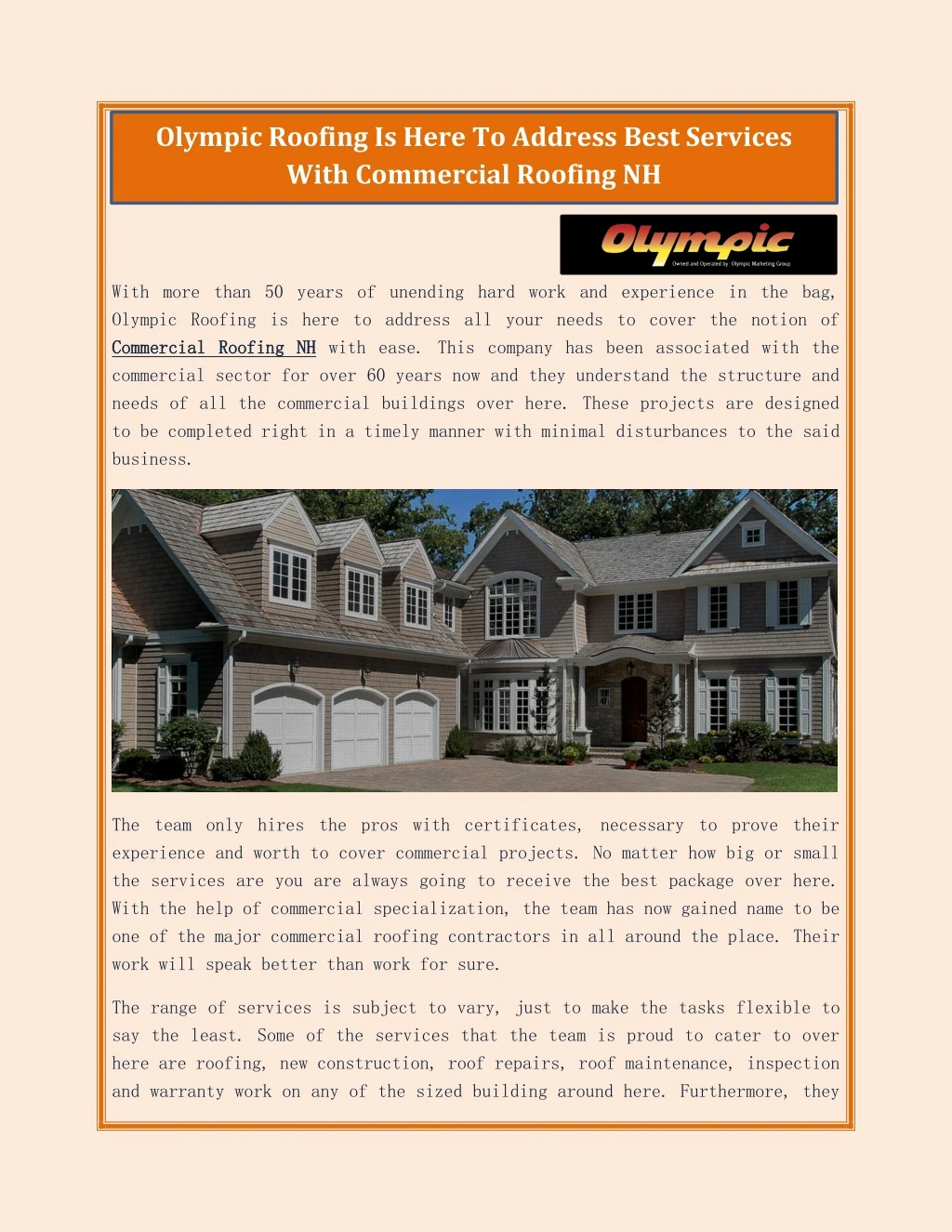 olympic roofing is here to address best services
