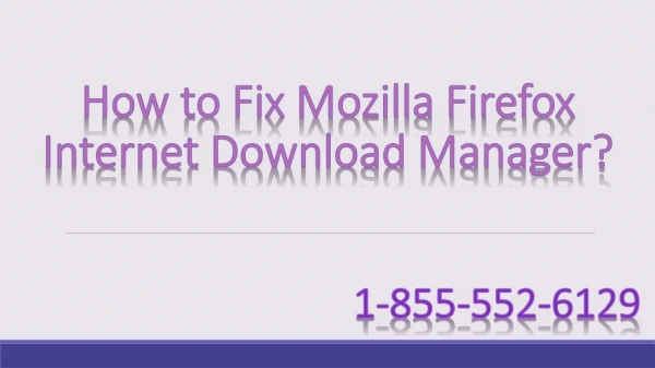 How to Fix Mozilla Firefox Internet Download Manager?