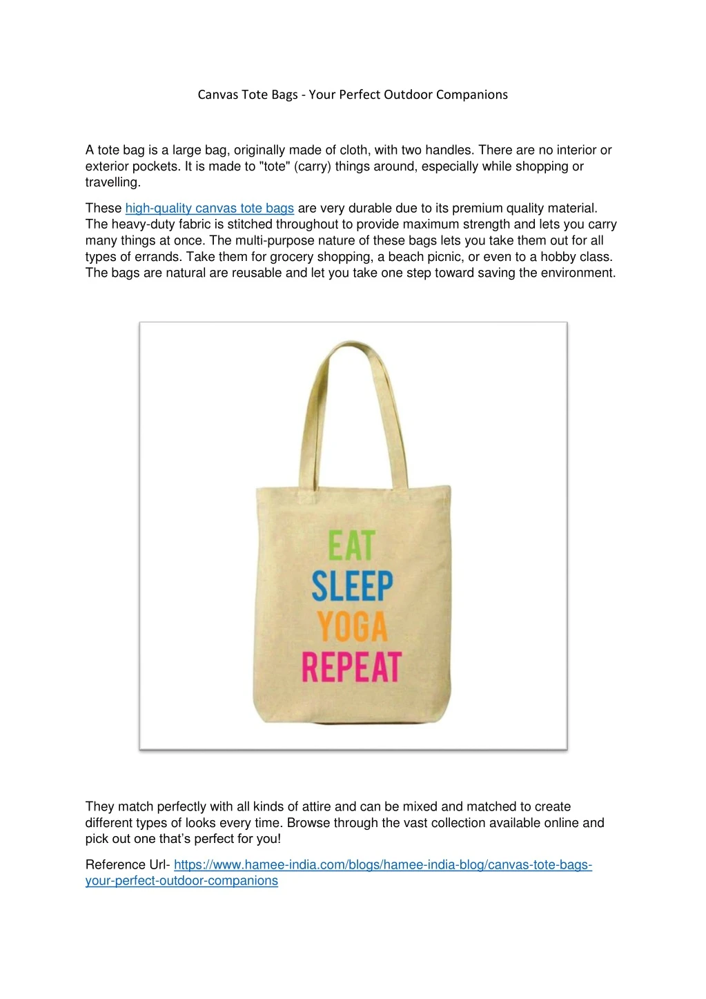canvas tote bags your perfect outdoor companions