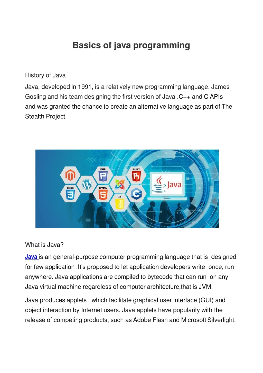 basics of java programming