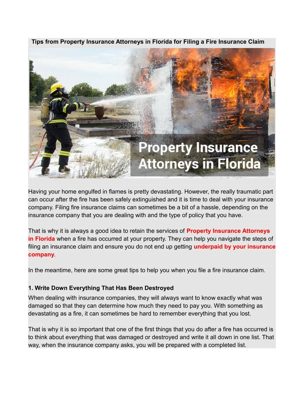 tips from property insurance attorneys in florida