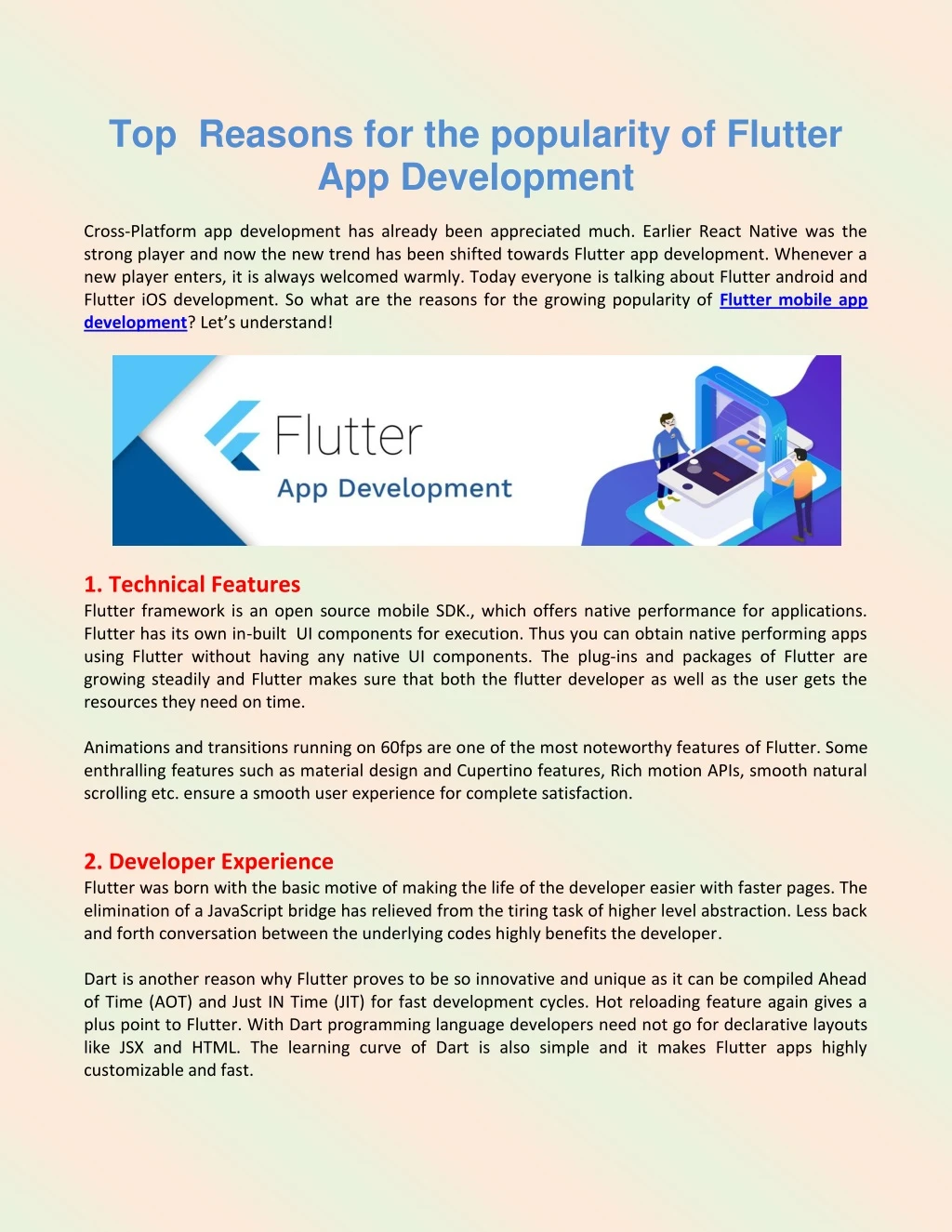 top reasons for the popularity of flutter