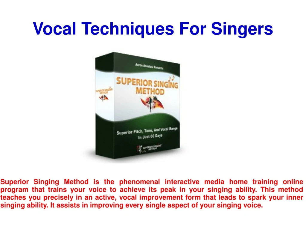 vocal techniques for singers