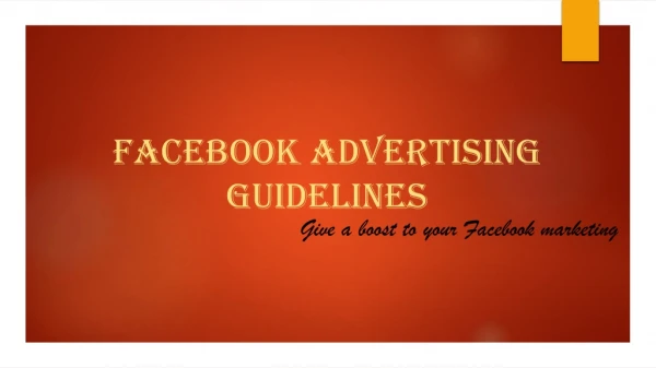 Facebook advertising guidelines