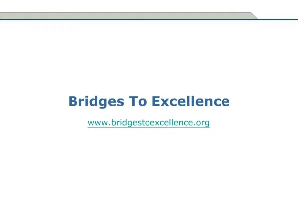 Bridges To Excellence