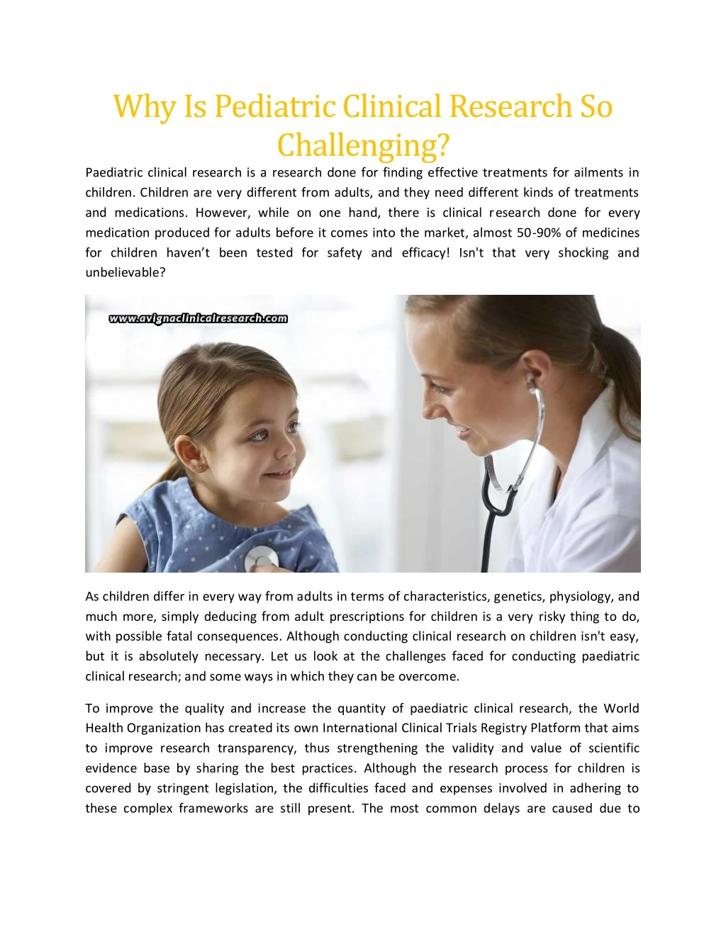 why is pediatric clinical research so challenging