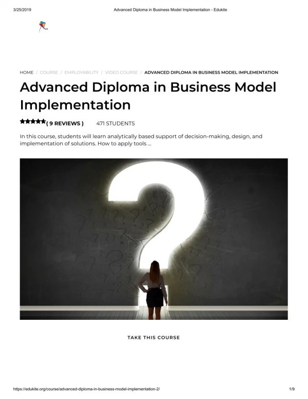 Advanced Diploma in Business Model Implementation - Edukite