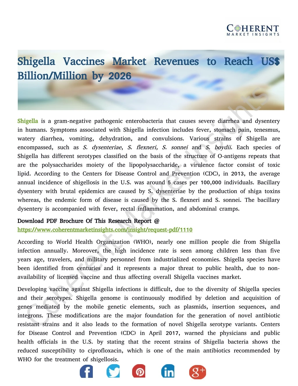 shigella vaccines market revenues to reach