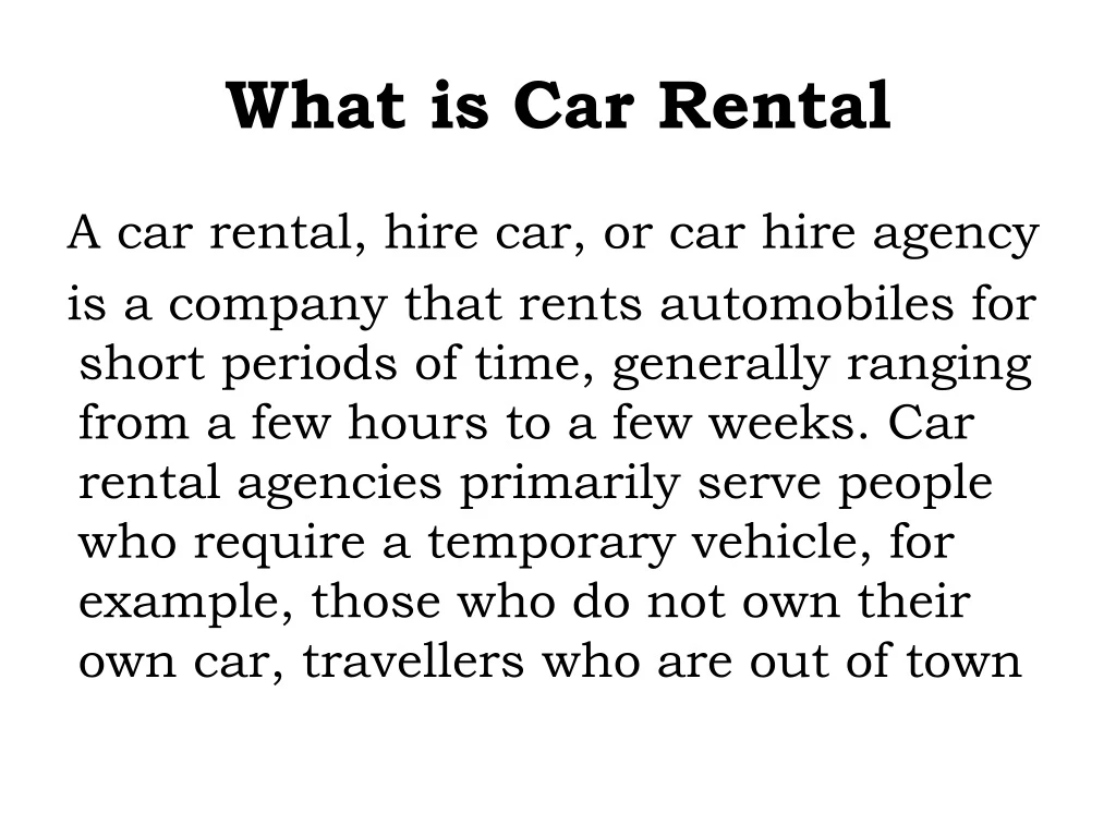 what is car rental
