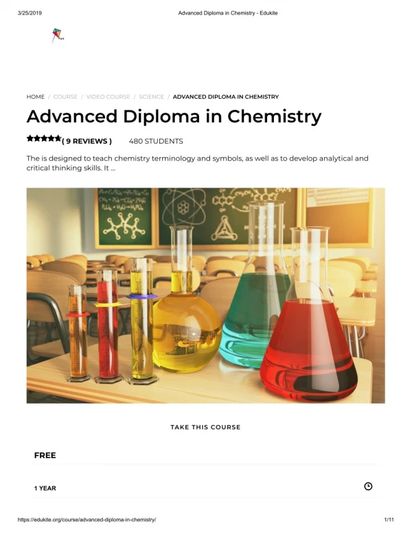 Advanced Diploma in Chemistry - Edukite