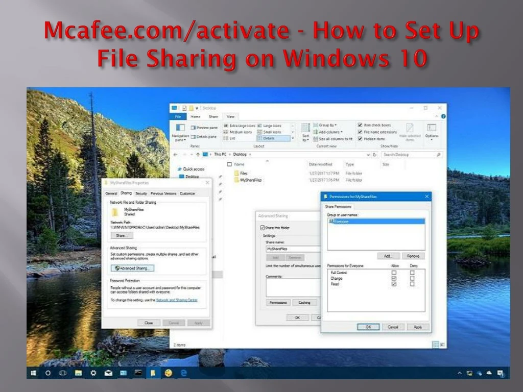m cafee com activate how to set up file sharing on windows 10