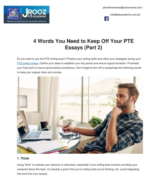 4 Words You Need to Keep Off Your PTE Essays (Part 2)