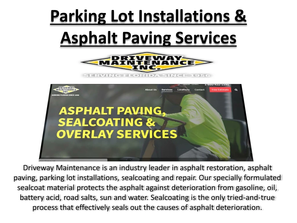 parking lot installations asphalt paving services