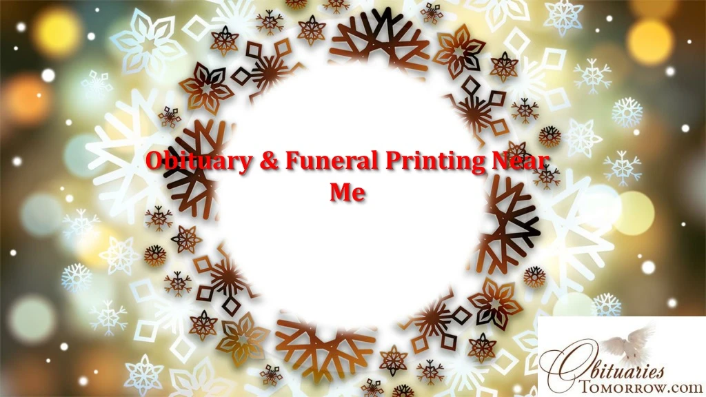obituary funeral printing near me
