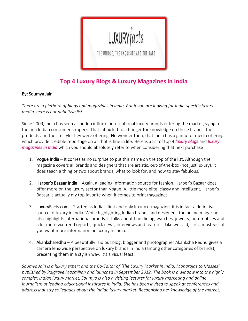 top 4 luxury blogs luxury magazines in india