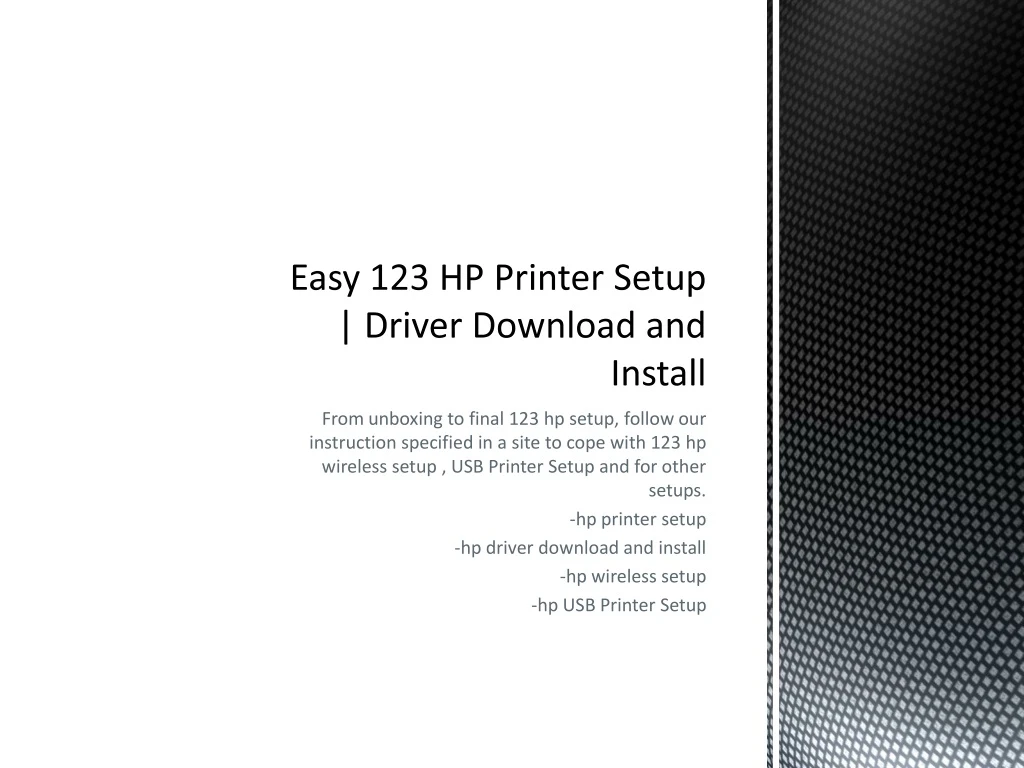 easy 123 hp printer setup driver download and install
