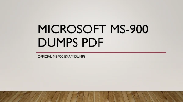 Microsoft MS-900 Dumps PDF ~ Skills To Success [2019]
