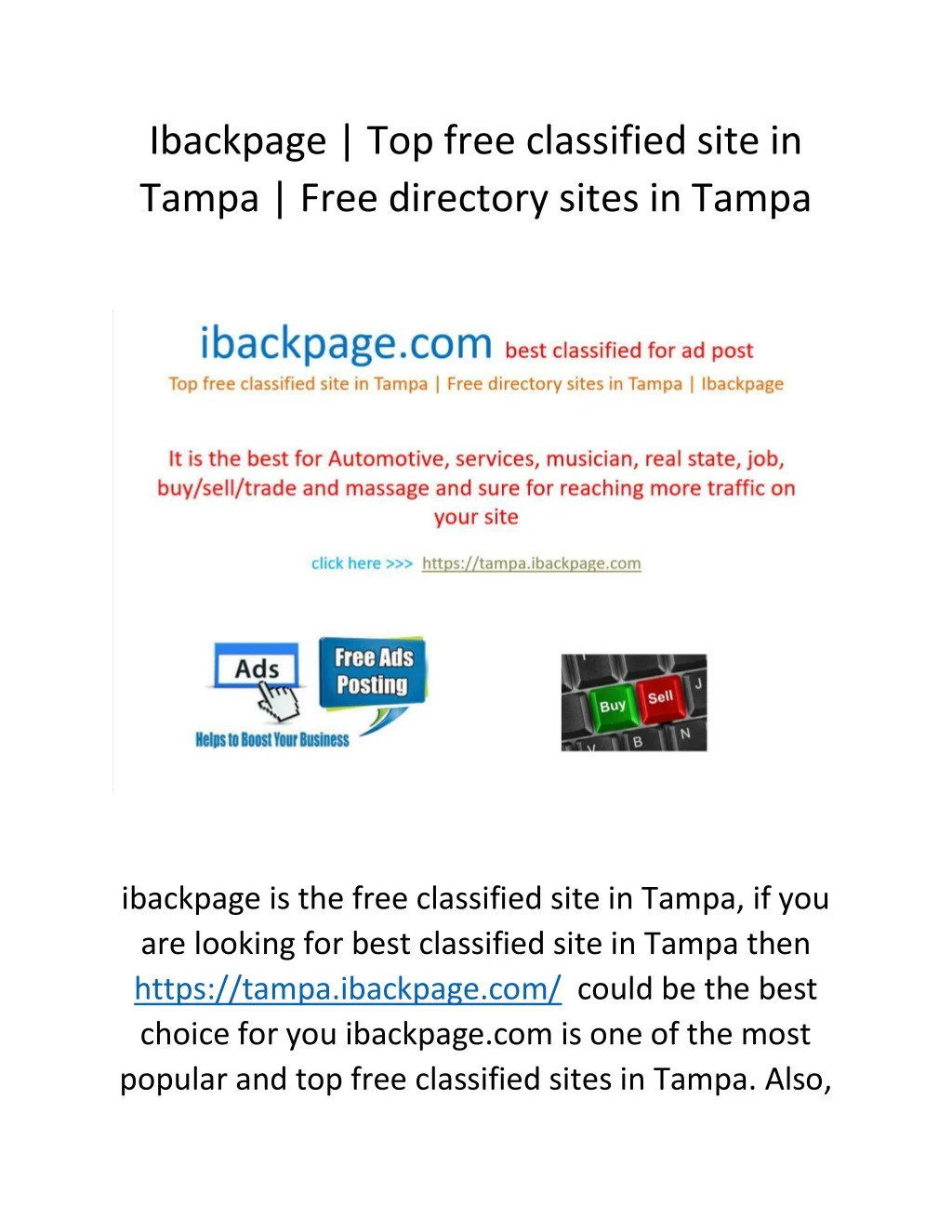 ibackpage top free classified site in tampa free