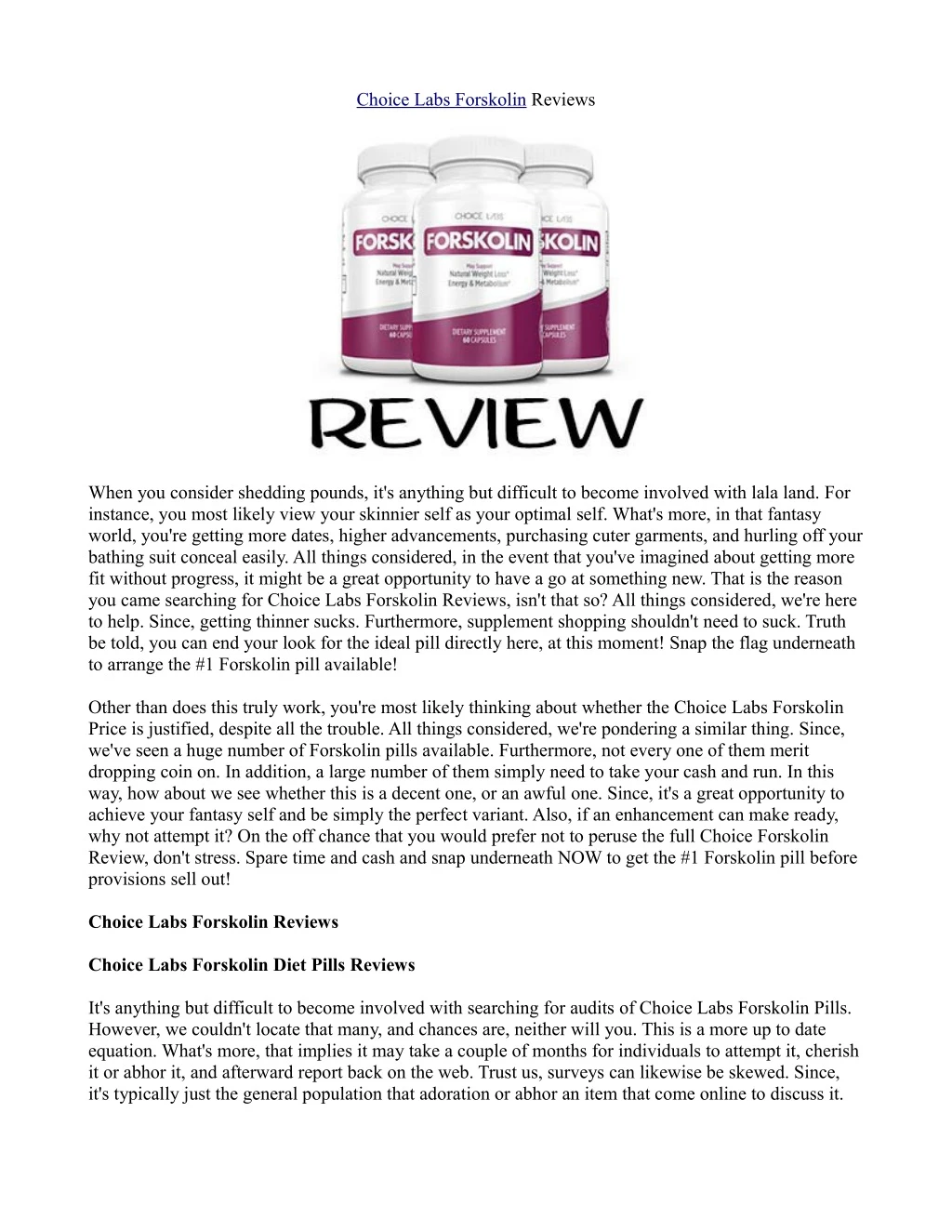 choice labs forskolin reviews