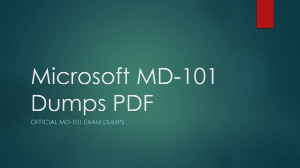 Microsoft MD-101 Dumps PDF ~ Skills To Success [2019]