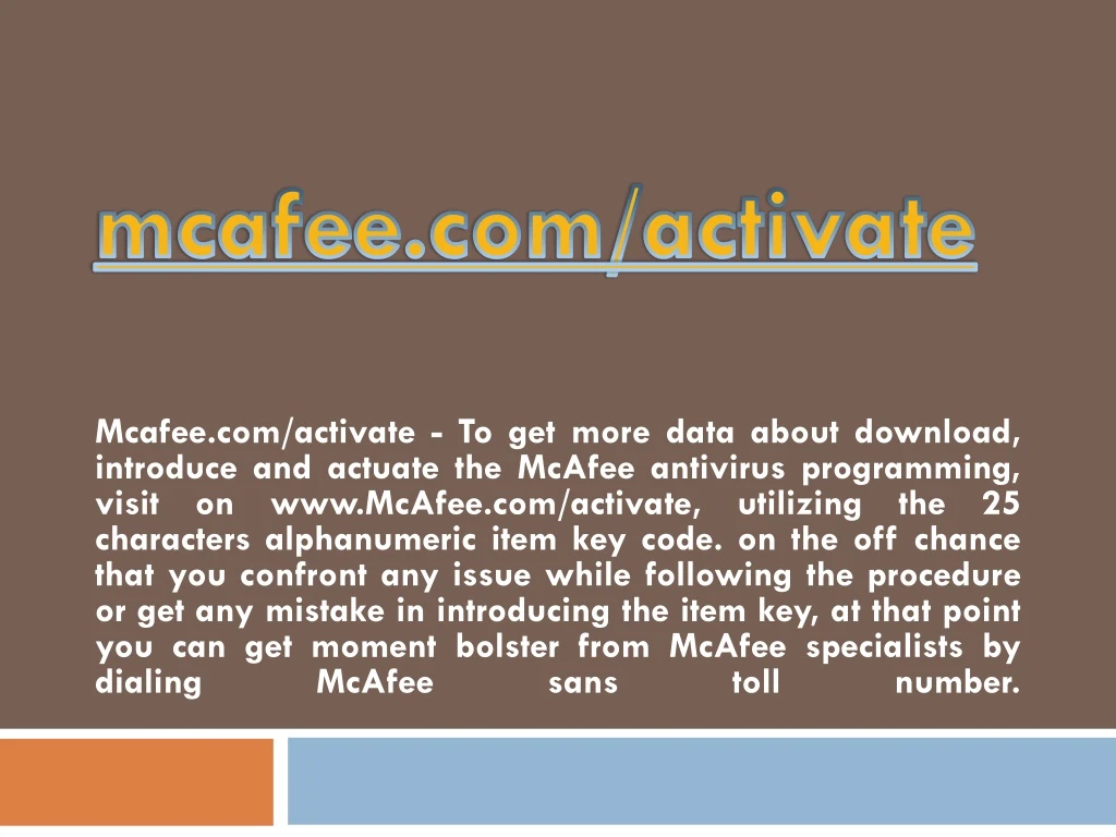 mcafee com activate