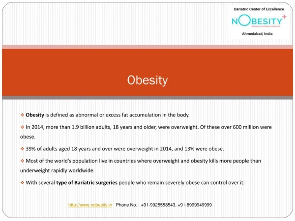 Choice of Bariatric Weight Loss Procedures - Nobesity
