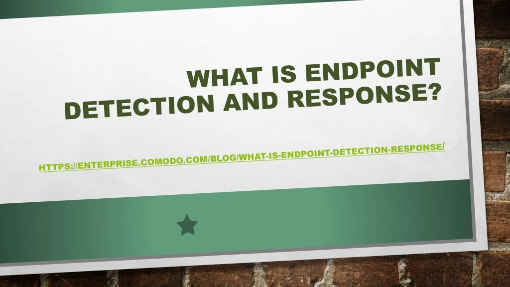 what is endpoint detection and response