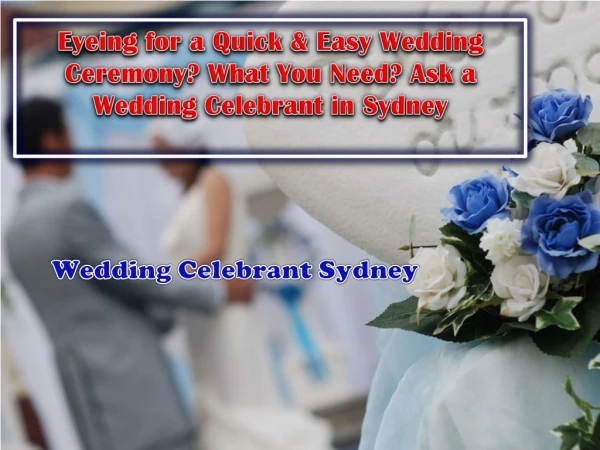 Wedding Celebrant in Sydney