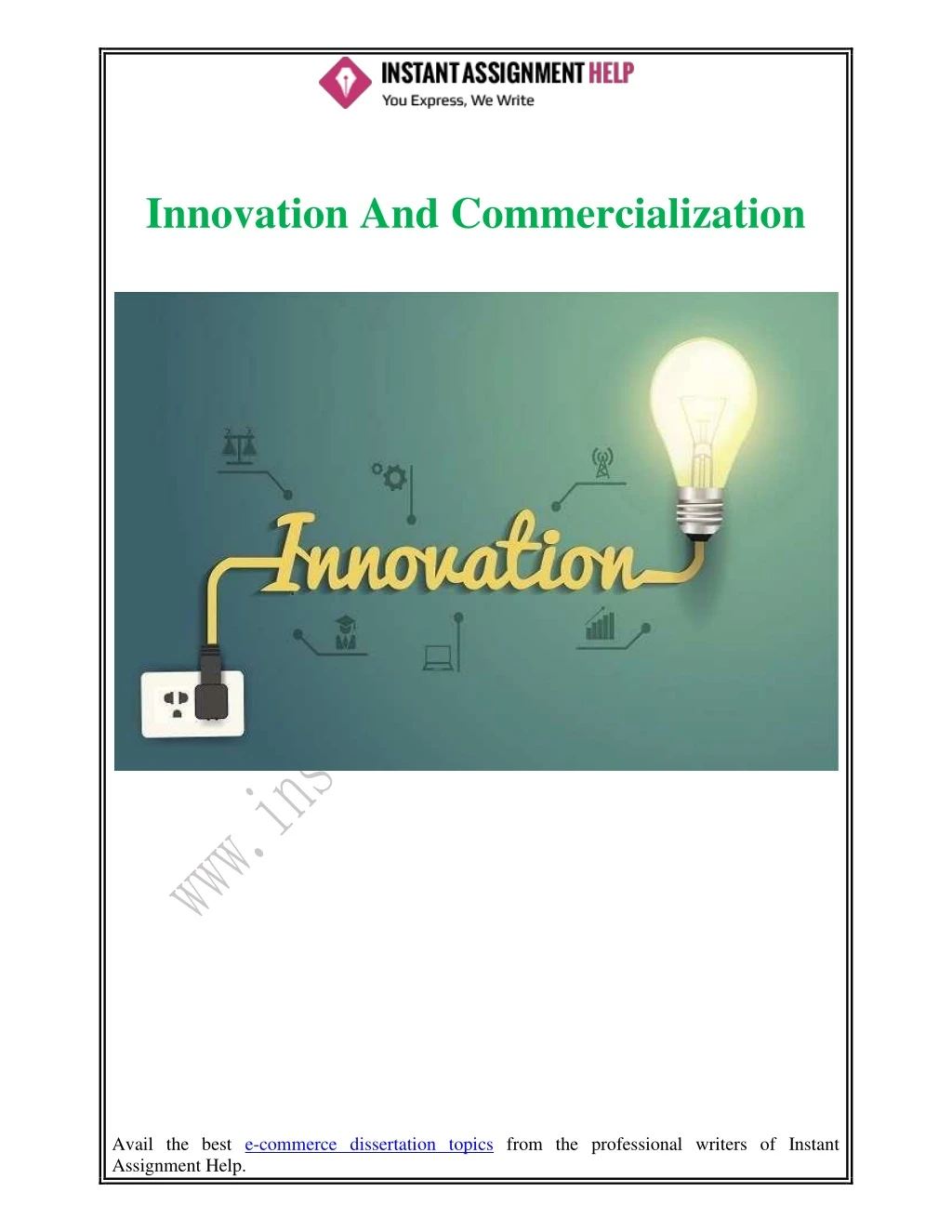 innovation and commercialization