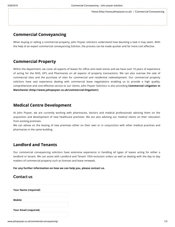 COMMERCIAL CONVEYANCING